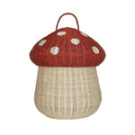 Rattan Mushroom Storage Basket - Red, Shopsweetluluss