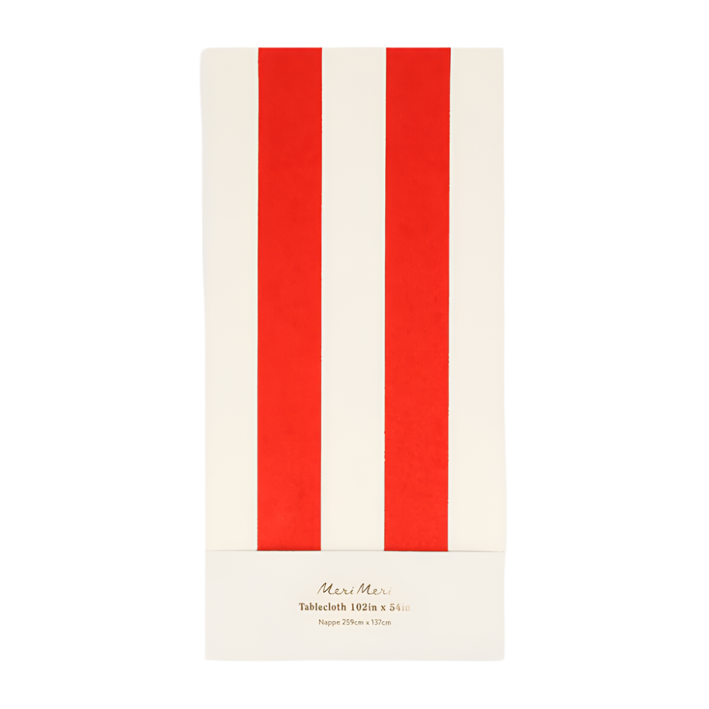 Meri Meri Red Striped Tablecloth, Shopsweetluluss