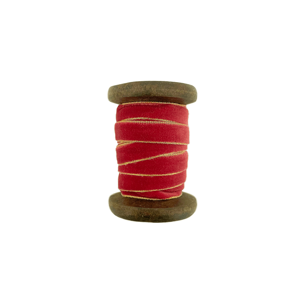 Red Velvet & Gold Trim Ribbon Spool, 5 Yd., Shopsweetluluss