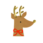 Meri Meri Reindeer With Red Bow Napkins, Shopsweetluluss