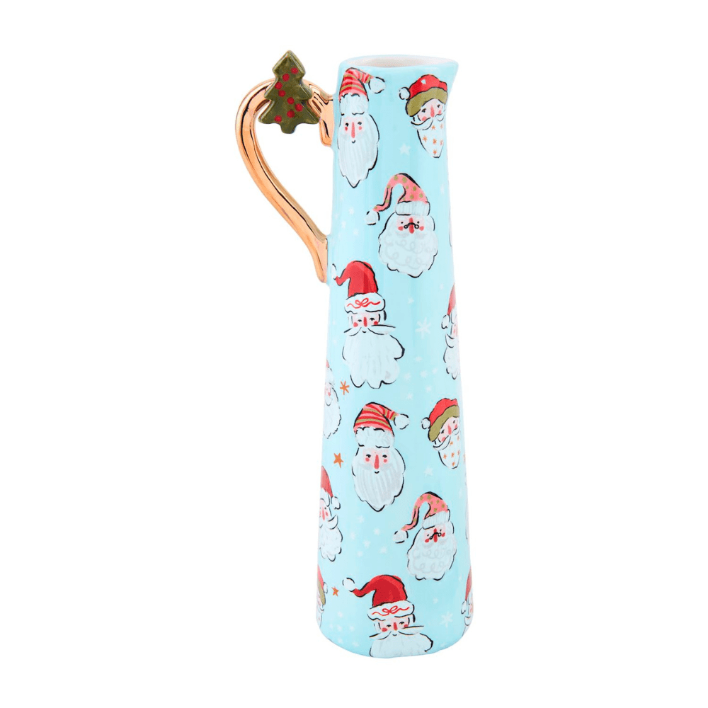 Christmas Bud Vases - Blue w/ Santa, Shopsweetluluss