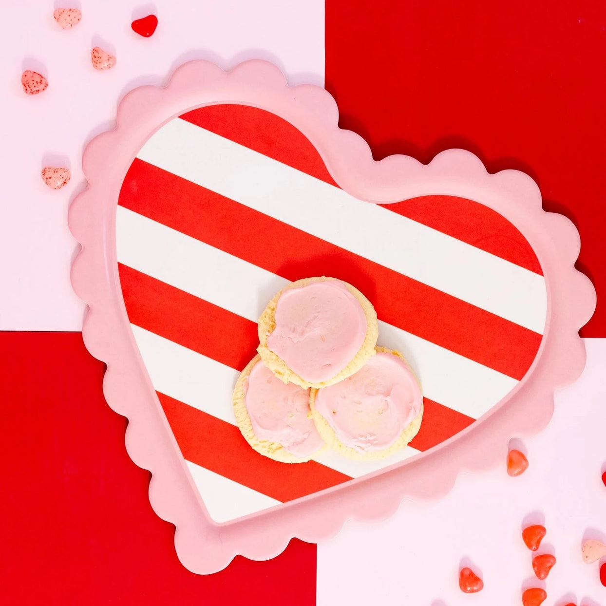 Scalloped Striped Heart Tray, Shopsweetluluss