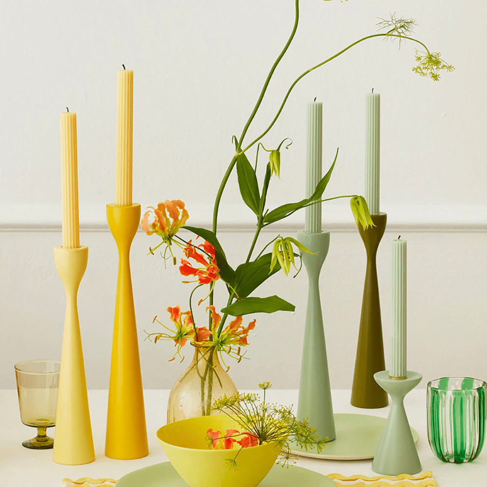 Sea Foam Green Table Candles, Shopsweetluluss