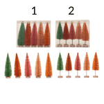 Sisal Bottle Brush Trees w/ Wood Base, Sherbet Color - 2 Style Options, Shopsweetluluss