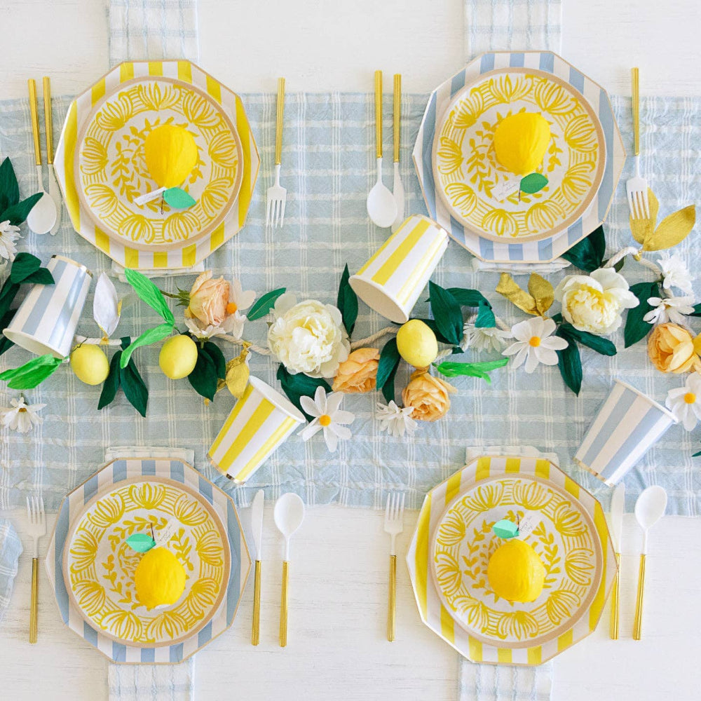 Sky Blue Cabana Stripe Cups, Shopsweetluluss