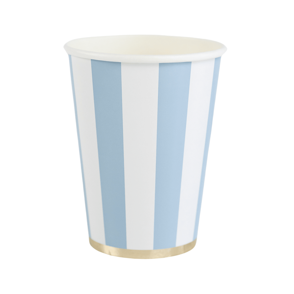Sky Blue Cabana Stripe Cups, Shopsweetluluss