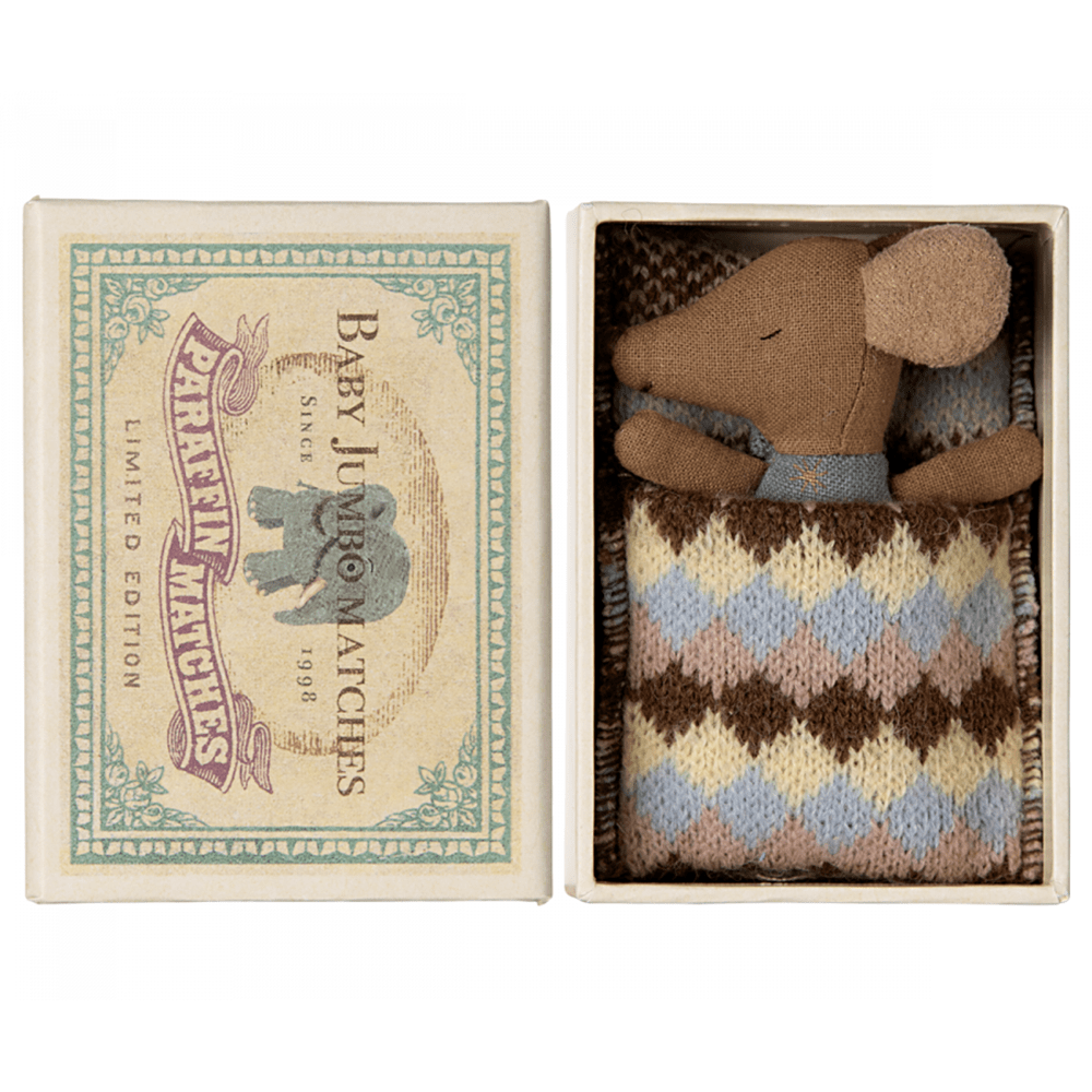 Sleepy Wakey Baby Mouse Matchbox - Blue, Shopsweetluluss