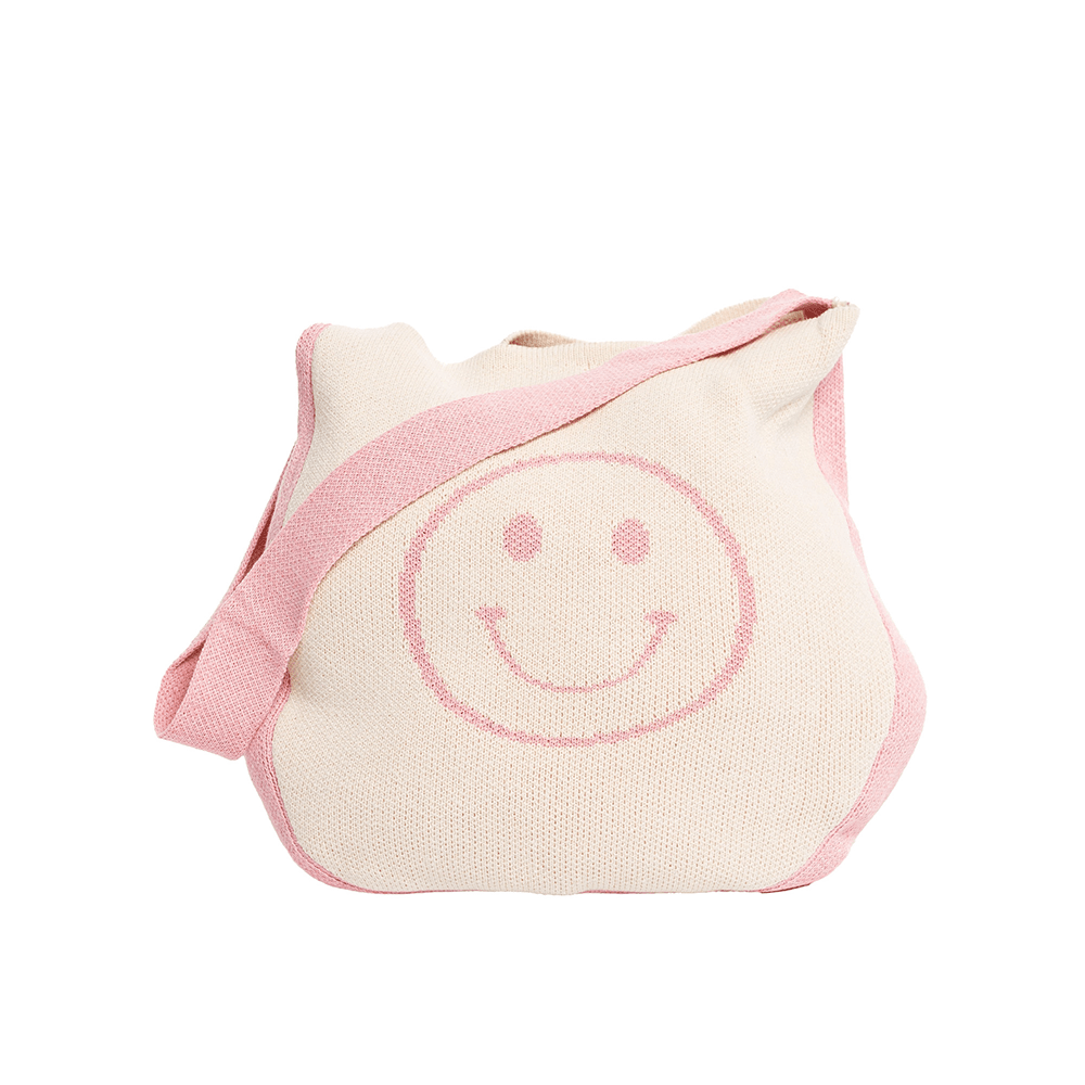 Smiley Face Tote Bag - Pink, Shopsweetluluss