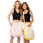 Smiley Face Tote Bag - Yellow, Shopsweetluluss