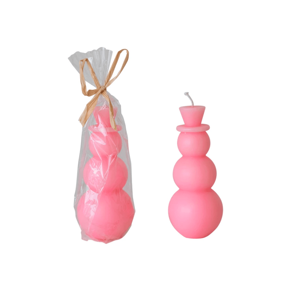 Snowman Shaped Candle - Pink, Shopsweetluluss