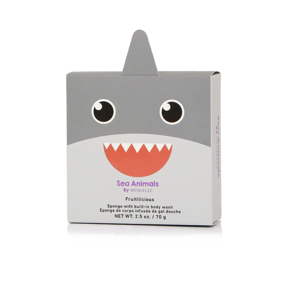 Spongellé Sea Animals Body Buffer - Sammy Shark, Shopsweetluluss
