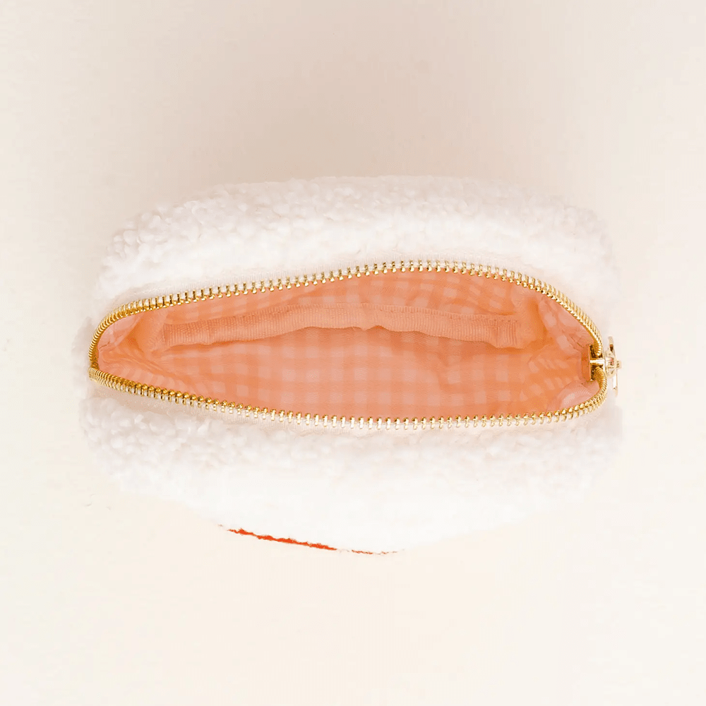 Square Teddy Pouch, Heart - Cream, Shopsweetluluss