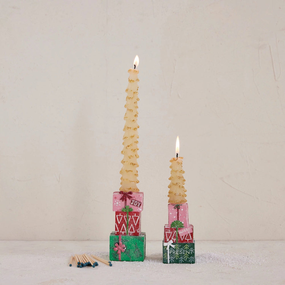 Stacked Gifts Taper Holders - Set of 2, Shopsweetluluss