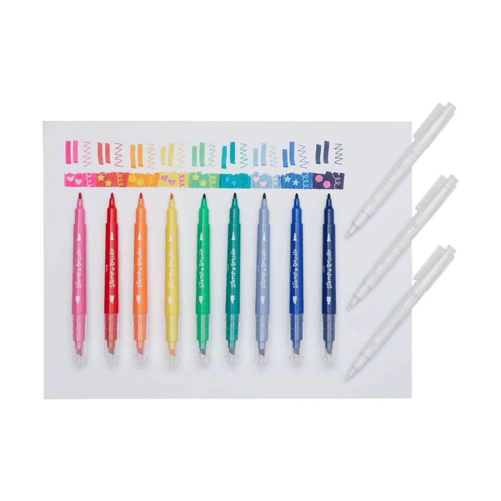 Stamp-A-Doodle Double-Ended Markers - Set of 12, Shopsweetluluss