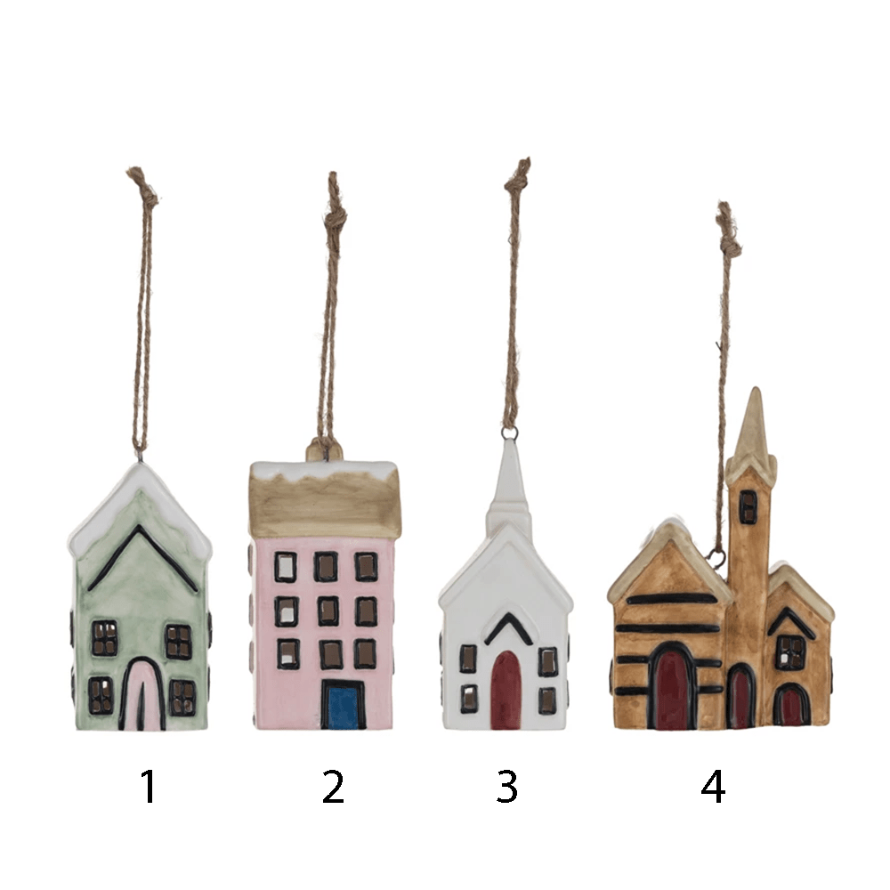 Stoneware House w/ LED Light - 4 Style Options, Shopsweetluluss