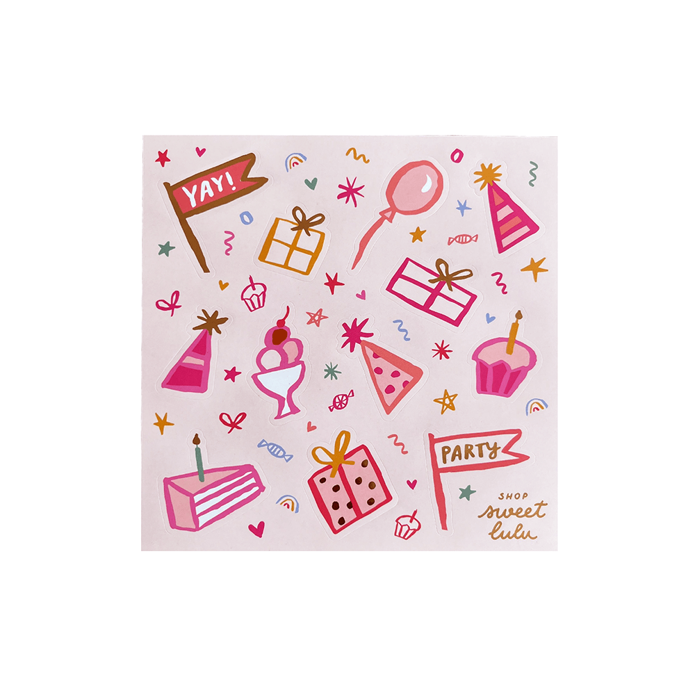 Sweet Celebrations Sticker Set - Pink, Shopsweetluluss