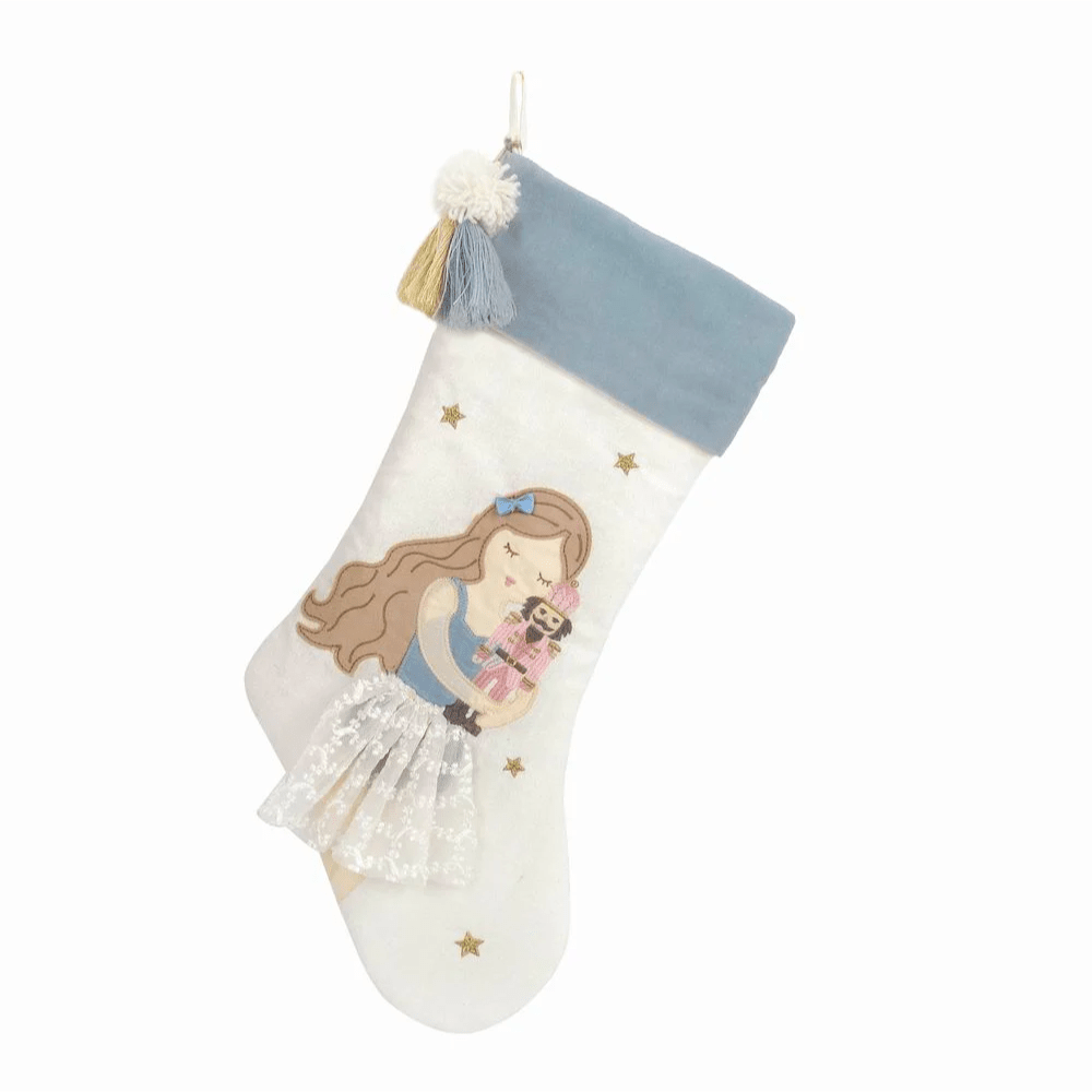Tassled Clara Stocking - Winter Blue, Shopsweetluluss