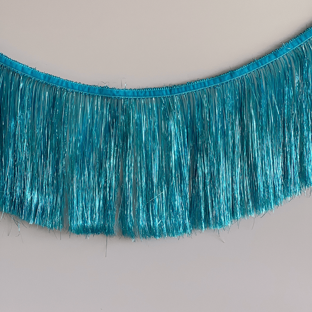 Tinsel Fringe Garland - Blue, Shopsweetluluss
