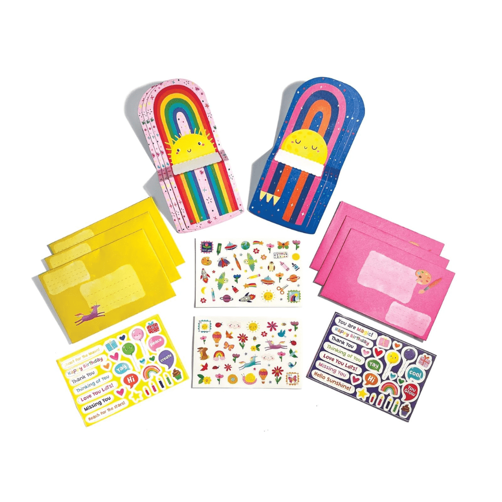 Tiny Tadas! Note Cards and Sticker Set - Hello Rainbows, Shopsweetluluss