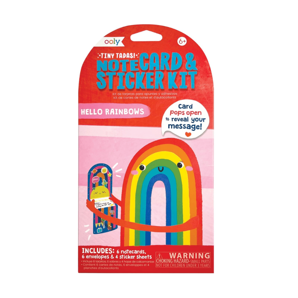 Tiny Tadas! Note Cards and Sticker Set - Hello Rainbows, Shopsweetluluss