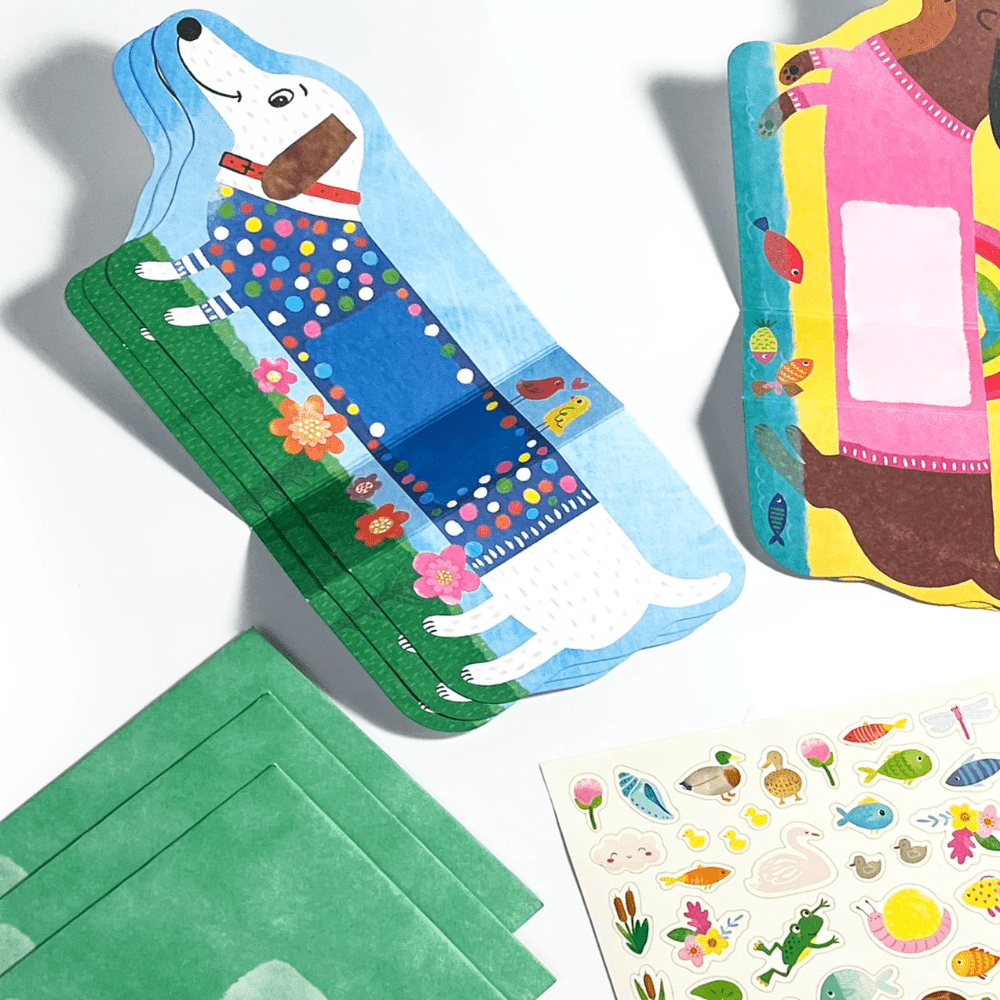Tiny Tadas! Note Cards and Sticker Set - Playful Pups, Shopsweetluluss