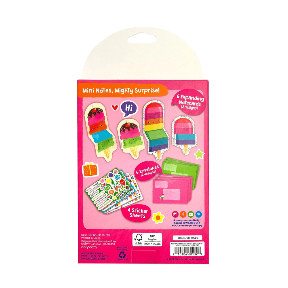 Tiny Tadas! Note Cards and Sticker Set - Sweet Treats, Shopsweetluluss