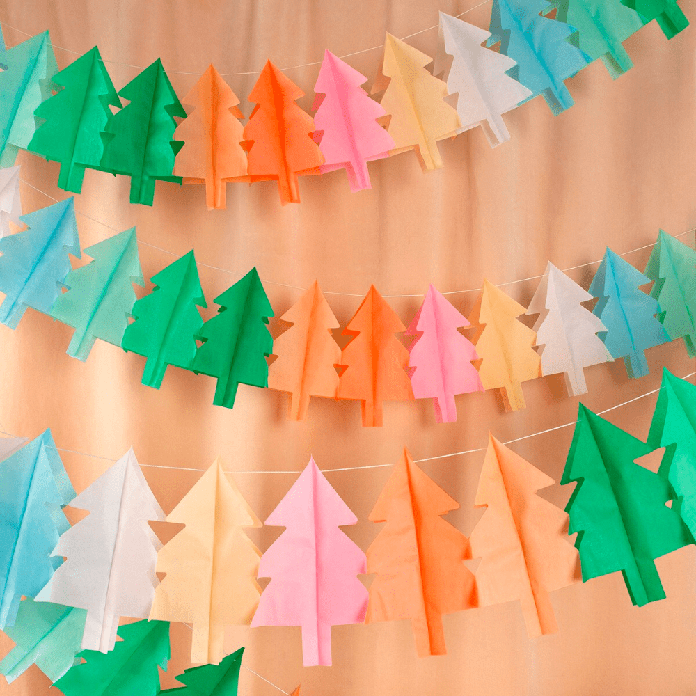 Meri Meri Tissue Paper Christmas Tree Garlands, Shopsweetluluss