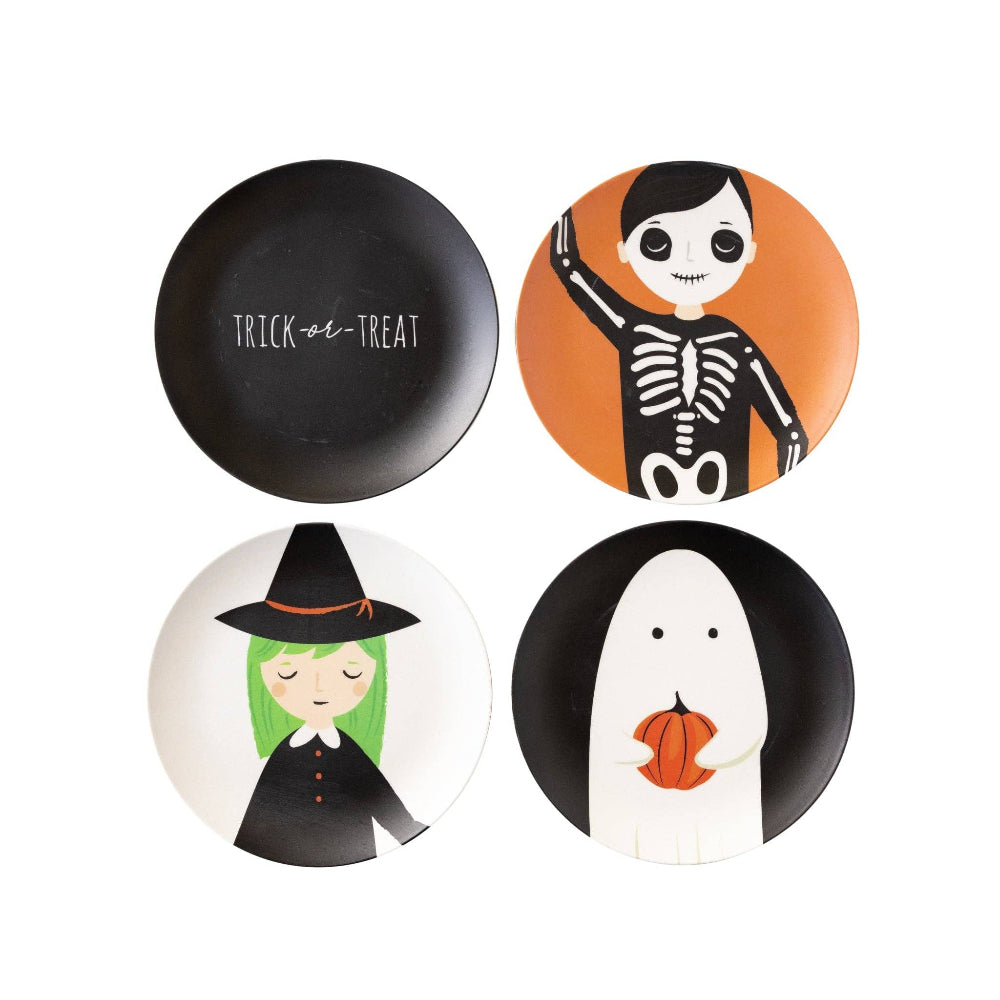 Trick or Treaters Bamboo Plates, Set of 4, Shopsweetluluss
