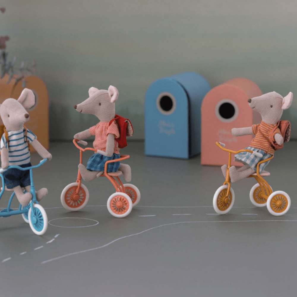 Tricycle Mouse w/ Bag, Big Sister - Old Rose, Shopsweetluluss