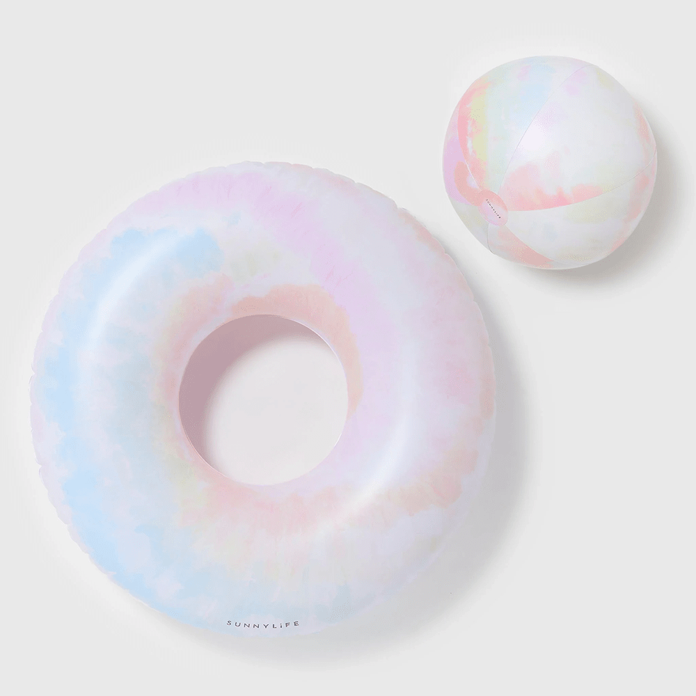 Tube Pool Ring & Ball Set - Tie Dye Multi, Shopsweetluluss