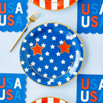 Star & Stripe Smiley Diecut Plates, Shopsweetluluss
