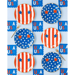 Star & Stripe Smiley Diecut Plates, Shopsweetluluss