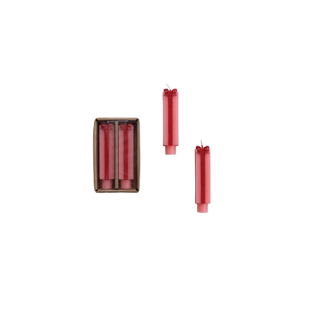 Unscented Present Shaped Taper Candles - 2 Size Options, Shopsweetluluss