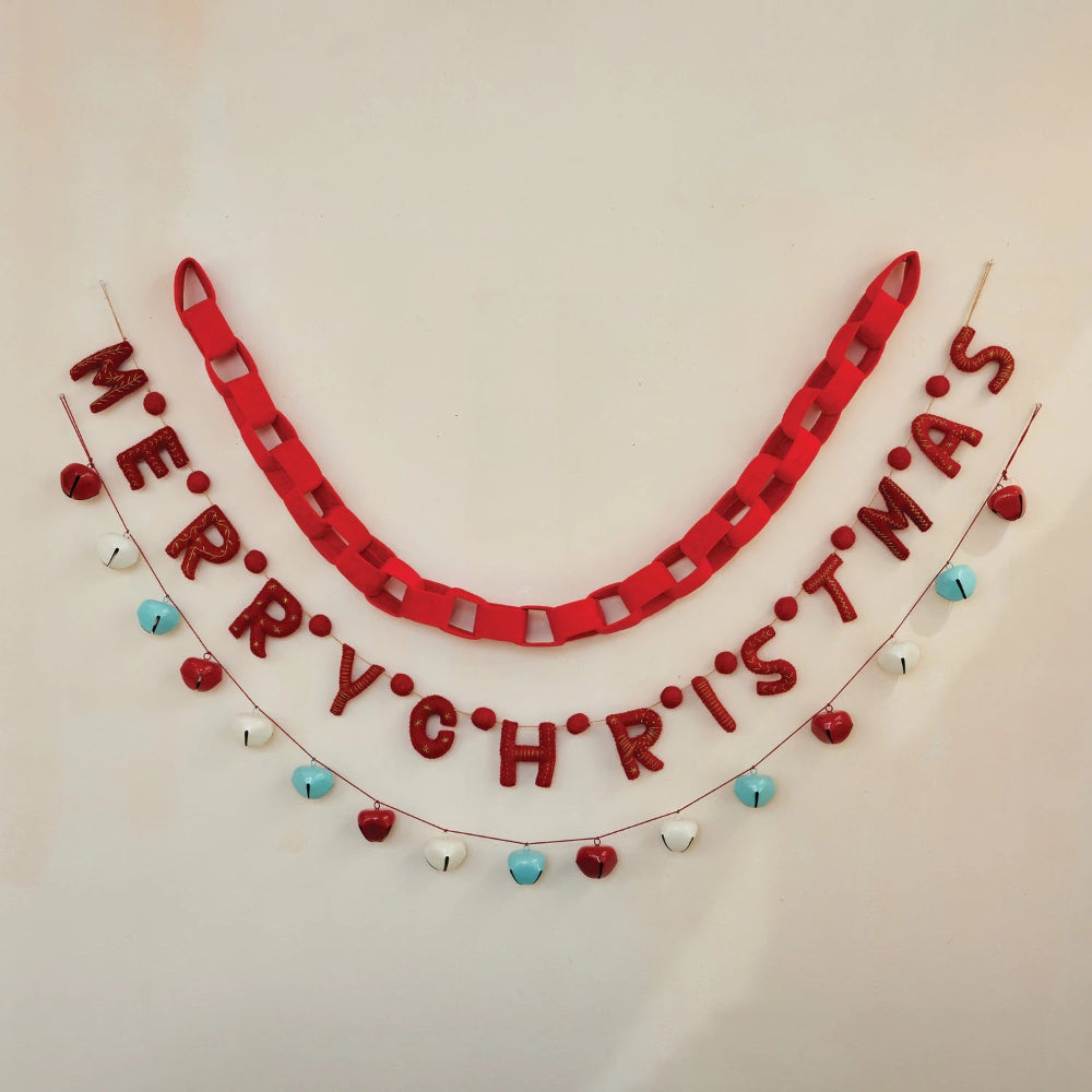 Velvet Chain Link Garland - Red, Shopsweetluluss