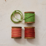 10 Yard Velvet Ribbon w/ Metallic Edges on Wood Spool, 3 Colors, Shopsweetluluss
