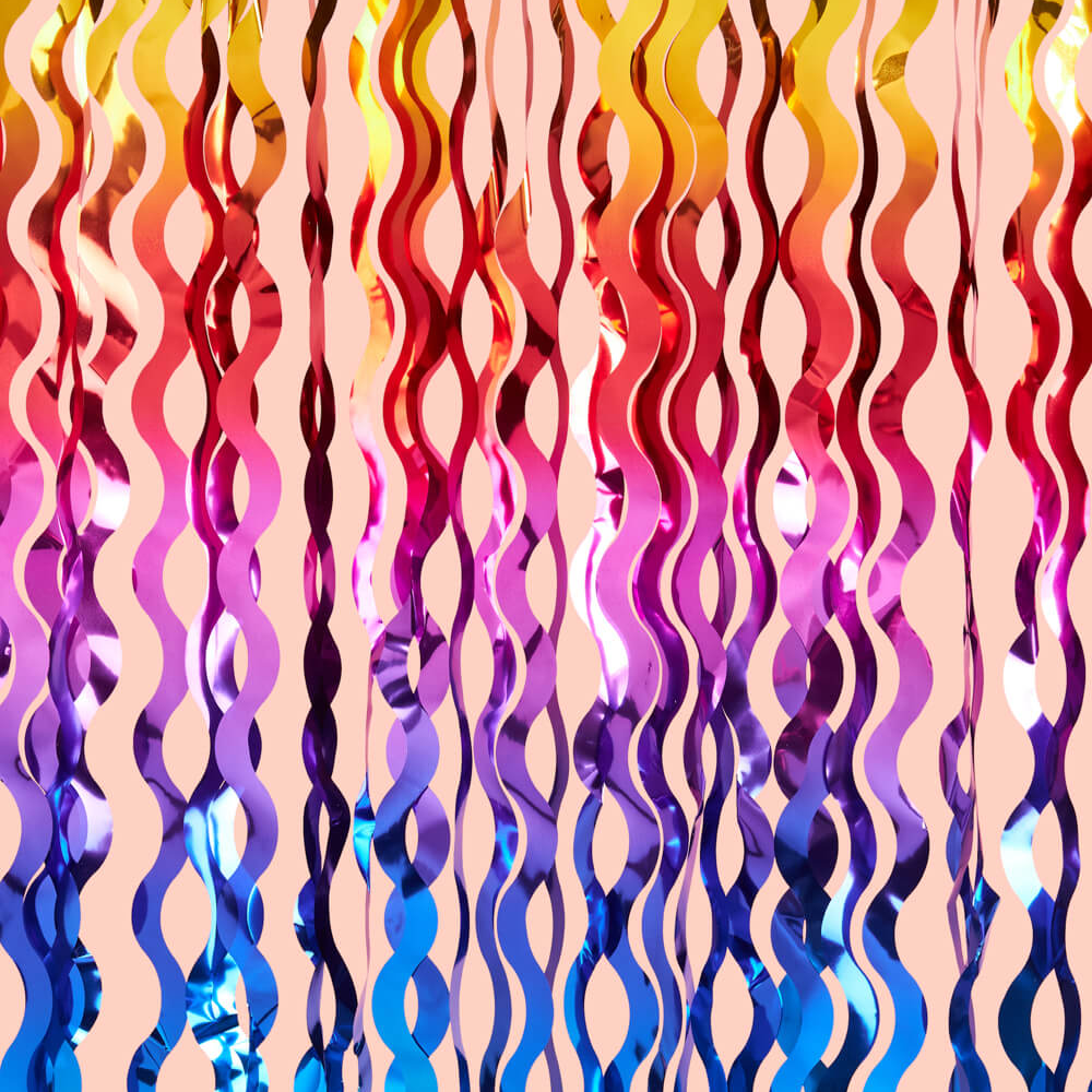 Wavy Rainbow Foil Curtain - 2pk., Shopsweetluluss