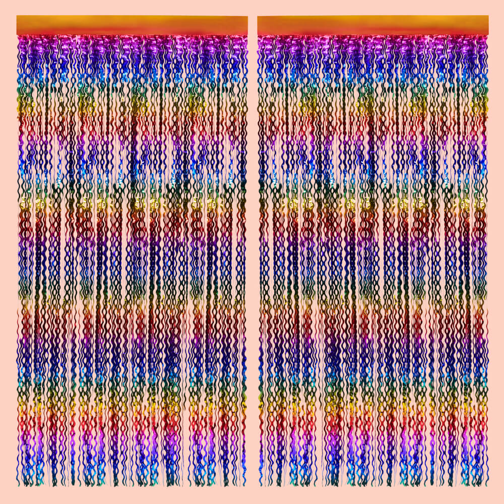 Wavy Rainbow Foil Curtain - 2pk., Shopsweetluluss