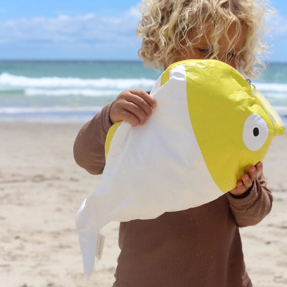 Kids Wet Bag - Finn the Fish Neon Yellow, Shopsweetluluss