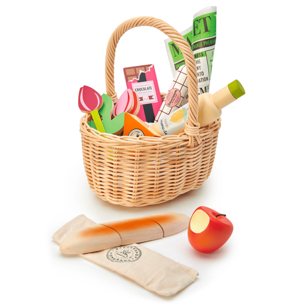 Wicker Shopping Basket Toy Set, Shopsweetluluss