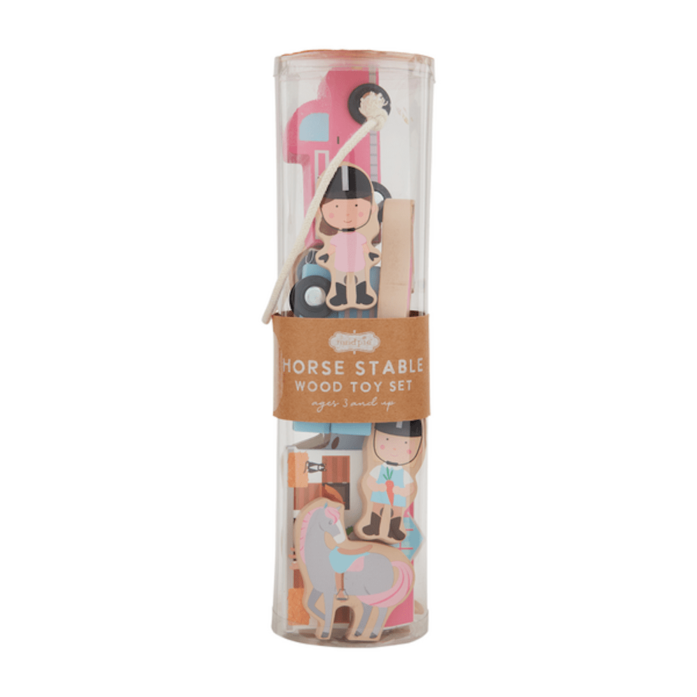 Horse Stable Wood Toy Set - 12pc, Shopsweetluluss