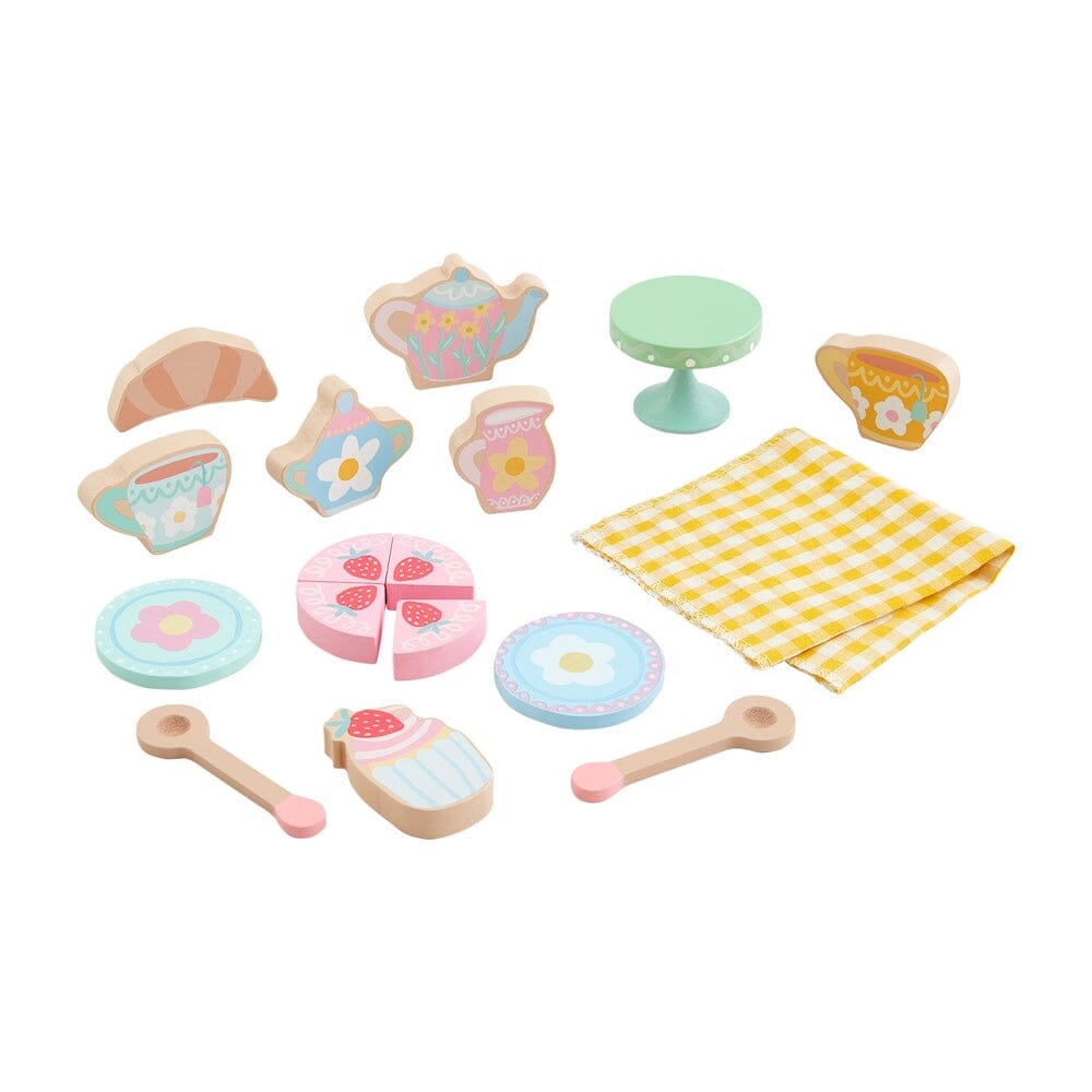 Tea Party Wood Toy Set - 17pc, Shopsweetluluss