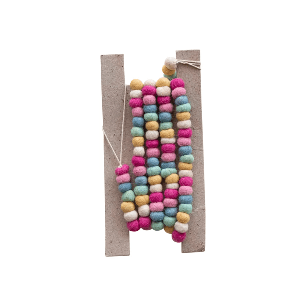 Wool Felt Ball Garland - Pastel Multi, Shopsweetluluss