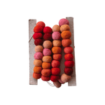 Handmade Wool Felt Ball Garland, Pinks, Reds and Oranges, Shopsweetluluss