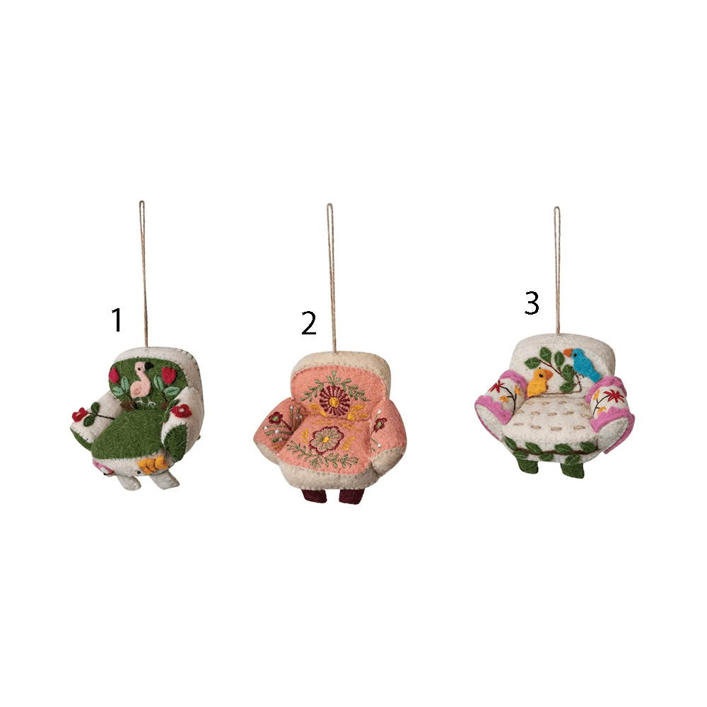 Wool Felt Chair Ornament - 3 Style Options, Shopsweetluluss
