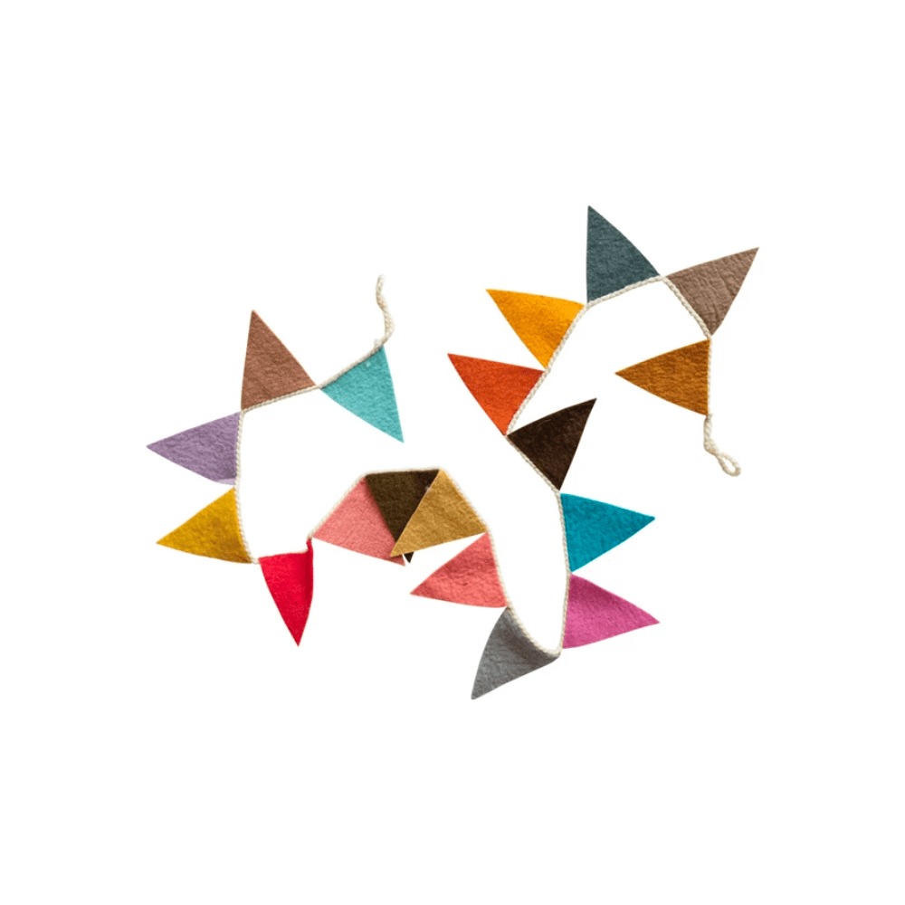 Wool Felt Pennant Garland - Multi Color, Shopsweetluluss