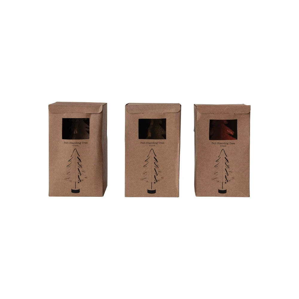 Wool Felt Tree w/ Color Contrasting Stitch - 3 Color Options, Shopsweetluluss