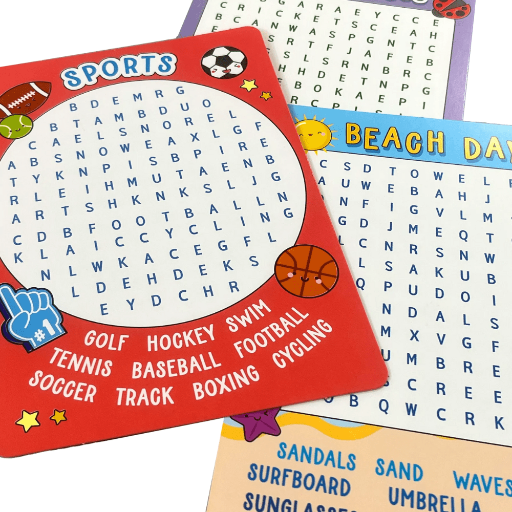 Word Search Activity Cards - Set of 24, Shopsweetluluss