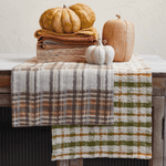 Woven Cotton Table Runner - Cream, Green & Yellow Plaid, Shopsweetluluss