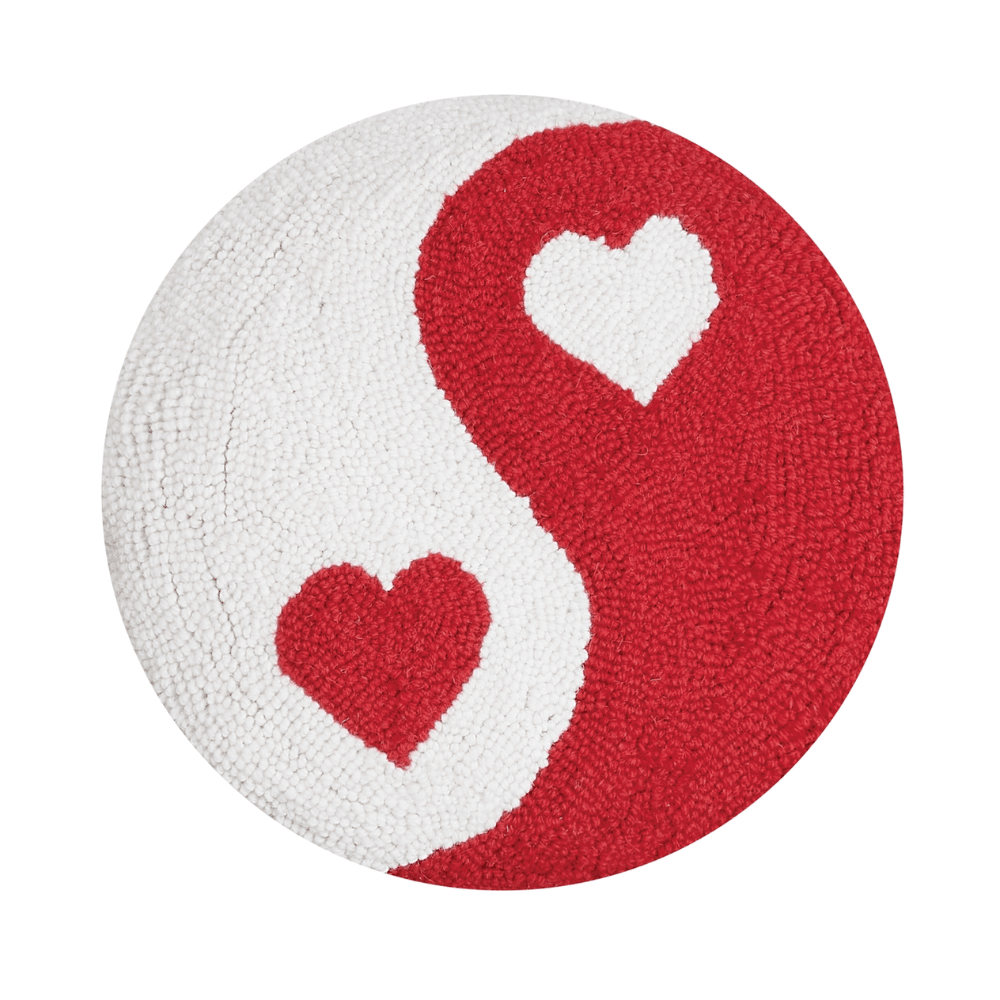 Yin and Yang Hearts Hook Pillow, Shopsweetluluss