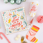 Retro Christmas Stocking Die-Cut Napkins, Shopsweetluluss